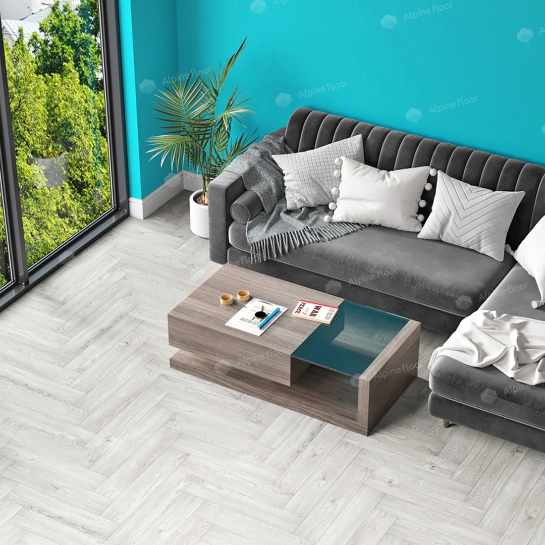 LVT плитка ALPINE FLOOR PARQUET (2,228м2-32шт) 4V 43кл Снежный ECO 16-11