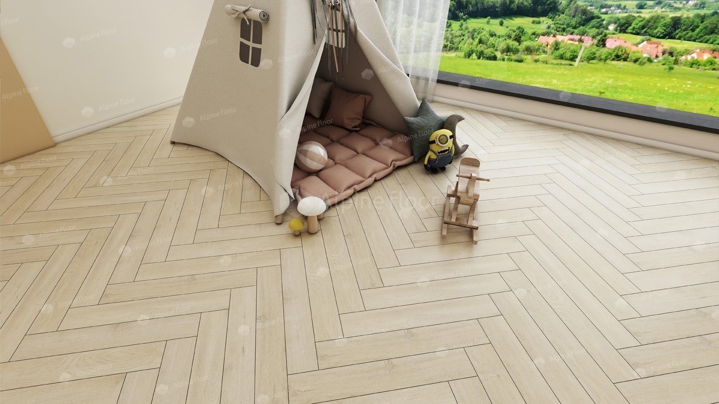 Ламинат ALPINE FLOOR Herringbone 12 4V 34кл Дуб Лацио LF105-03