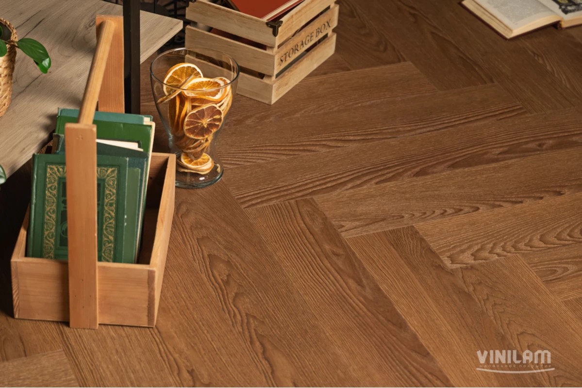 LVT ламинат VINILAM Parquet Herringbone Glue 43кл IS11200 Паркет Винсент Glue