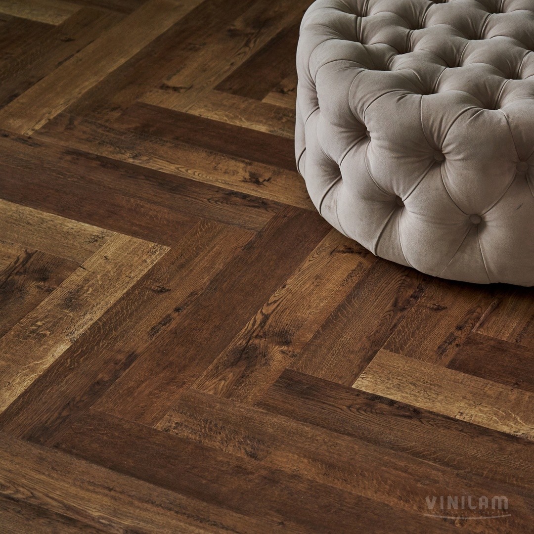 SPC ламинат VINILAM PARQUET HERRINGBONE 4V 43кл Паркет Версальский IS11177