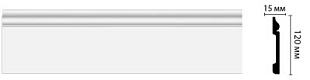 Плинтус напольный DECOMASTER Дюропрофиль - белый (под покраску) D004/12 2000*120*15мм