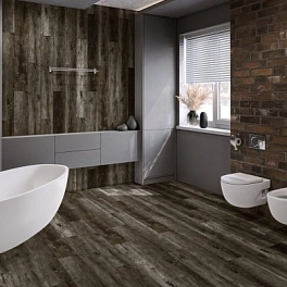 Усовершенствованная кварц-виниловая LVT плитка DAMY FLOOR Family 4V 43кл TCM369-7-LVTДуб Рустик черн
