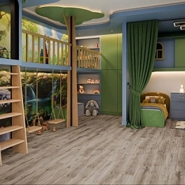 Усовершенствованная кварц-виниловая LVT плитка DAMY FLOOR Family 4V 43кл 6607-9-LVT Дуб Натуральный
